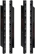 Sound Town 4-Pack 8U Steel Rack Rails with Black Powder Coated Finish and Screws (ST-RR-08UX2)