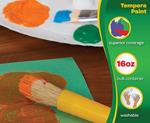 Crayola Premier Tempera Paint For Kids - Green (16oz), Kids Classroom Supplies, Great For Arts & Crafts, Non Toxic, Easy Squeeze Bottle