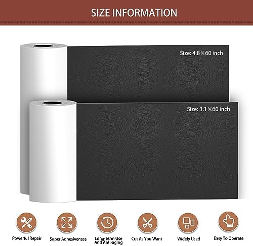 Besezx Leather Repair Patch Tape Kit, Self Adhesive Leather Repair for Furniture, Couch, Sofa, Car Seats,Office Chair,Vinyl Repair Kit.4.8inx60in