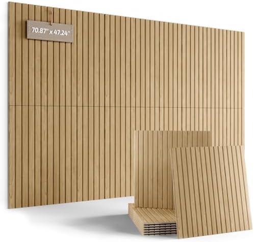Fluxynara 6-Pack Large Felt Bulletin Board, Natural Oak Slat