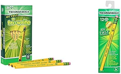 Ticonderoga My First Tri-Write Wood-Cased Pencils (36 Count) and Ticonderoga My First Wood-Cased Pencils (12 Count)