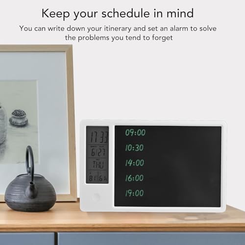 LCD Writing Tablet, 10 Inch Erasable Electronic Doodle Board with Digital Clock Calendar, Rechargeable Electronic Drawing Writing Board for Office Business and Home (White)