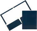 JAM PAPER Laminated Two Pocket Glossy School Folders - Letter Size - High Gloss Navy Blue - Bulk 25/Pack