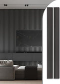 WoveN SounD Wood Panels for Wall, Deep Gray, 2 Pack, 108x8 in