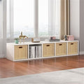 Lateral Filing Lumber Bookshelves Shelves Solid Wood Bookshelf, Floor-standing Storage Rack, Low Bookcase, Cube Storage Unit, Household TV Cabinet, Bay Window Cabinet White 63"L x 9"W x 13"H