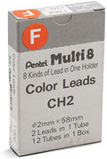 Pentel Arts 8 Colour Pencil Lead Refill, Orange, 24 Pieces of Lead (CH2-F)