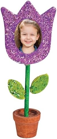 Colorations Wooden Flower Pot Picture Frames, Set of 12, Ages 4+, PreK+ | Kids' Keepsake Craft for Mother's/Father's Day, Birthdays or Holidays, Personalize and Decorate Each Frame