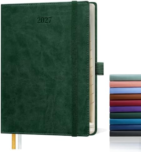 2027 Calendar Book, 8.5" x 6.5", PU Leather Softcover Planner