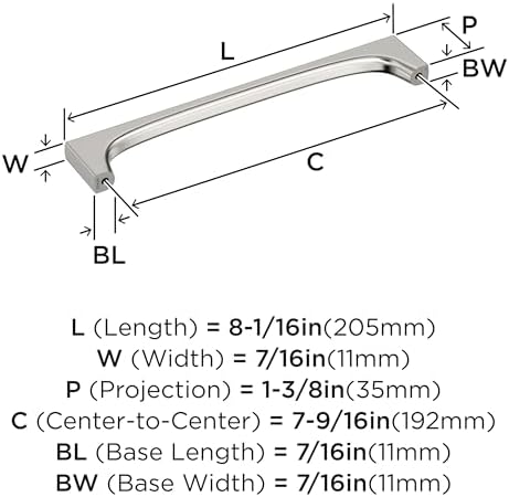 Amerock 7-9/16" Merced Polished Nickel Drawer Pull