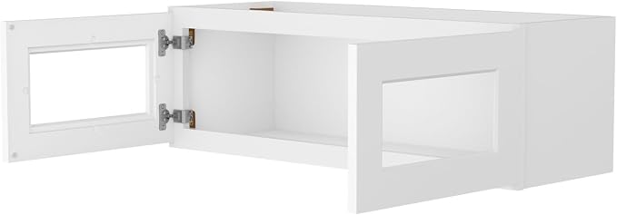 Furinno Shaker Wall Kitchen Cabinet, Glass Not Included, 2-Door, White | 12 D x 36 W x 12 H, Adjustable Hinges, Soft-Close Shaker-Style Door, Ready to Assemble, Plywood, for Pantry, Dining Room