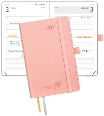 POPRUN 2027 Small Daily Planner One Page Per Day,Pocket Size Daily Calendar
