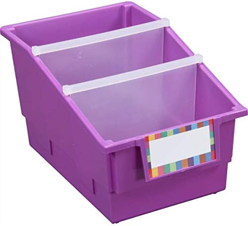 Really Good Stuff Purple Chapter Book Classroom Library Bins with Dividers