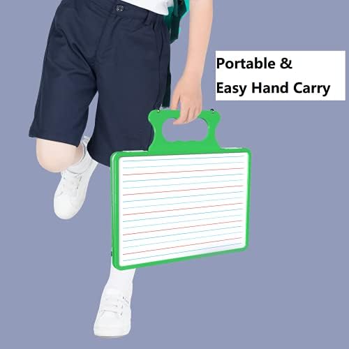 Small Dry Erase White Board with Stand, Double Sided Dry Erase Board for Kids, Foldable Small White Board Portable Mini Whiteboard with Lines & Holder for Home School Office