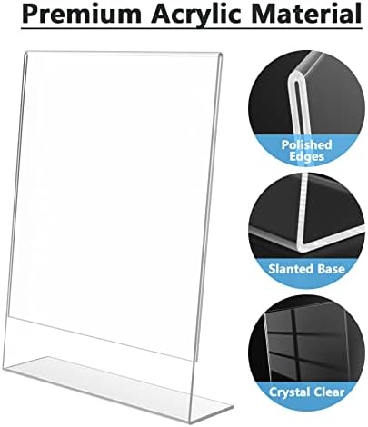 MaxGear Acrylic Sign Holder, 8.5 x 11 Slant Back Display, 36 Pack