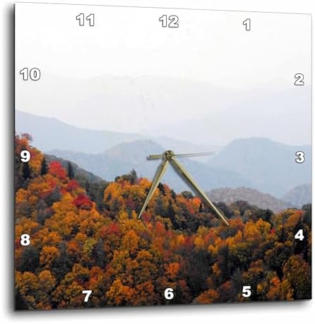 3dRose dpp_22397_1 Fall in The Smokey Mountains North Carolina Mountains Wall Clock, 10 by 10-Inch