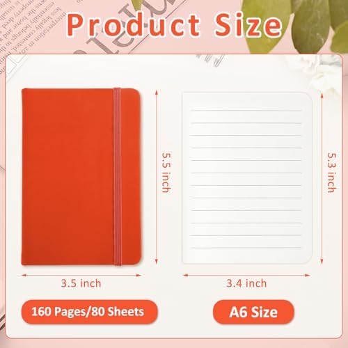 Ceenna 16 Packs Pocket Small Notebook Journals Mini Notebook Bulk 160 Pages/80 Sheets Hardcover with Thick Lined Paper 3.7" x 5.7" A6 Small Notepad Bright Color for Office Home Journey Supplies
