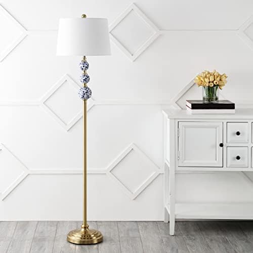JONATHAN Y Tavira Classic Ceramic Floor Lamp 62.5" Metal, Brass Gold/Blue
