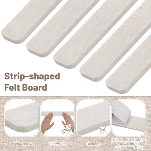 5 Pack Felt Bulletin Board Strips, 13x2 Inch Pin Board, Cork Boards
