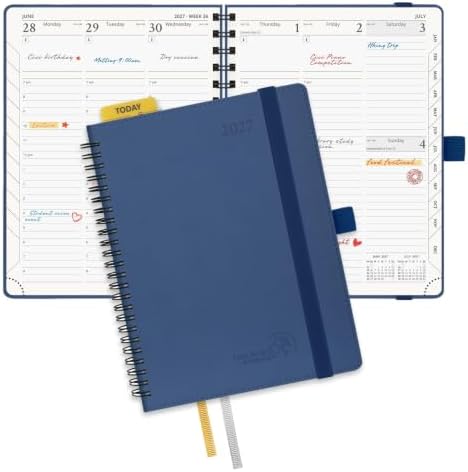 POPRUN 2027 Planner, 6.5'' x 8.5'', Weekly and Monthly Daily Calendar Book