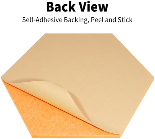Hexagon Felt Corkboard for Office Frameless Self Adhesive, 10 Pack