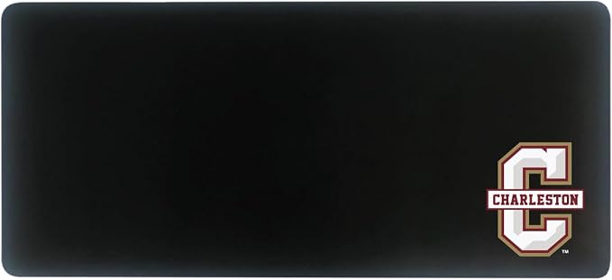 College of Charleston Classic Cloth Desk Mat, Durable Office Supplies, Non-Slip Base, Responsive Desk Pad with Smooth Cloth Surface, Black