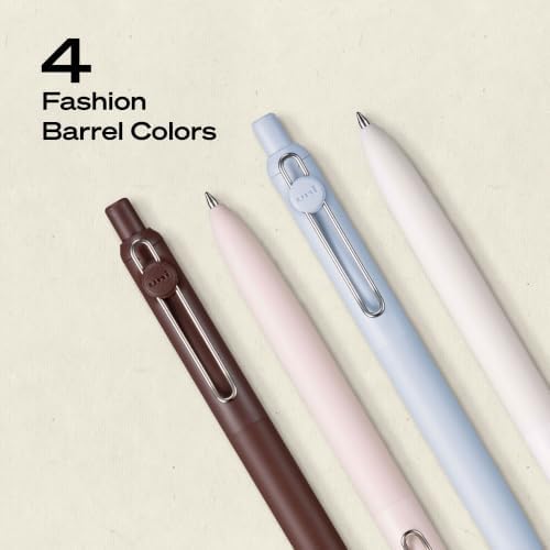uniball™ Zento Gel Pens, Black Ink, 0.7mm Medium Point, Retractable, 4 Count, Smooth Writing, Quick-Drying, No Smear, No Bleed, Macrame Barrel Colors