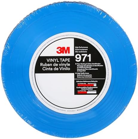 3M Durable Floor Marking Tape 971, Blue, 2 in x 36 yd, 17 mil, 1 Roll
