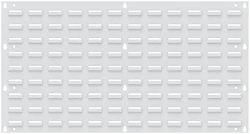 Akro-Mils 30636 Heavy Duty Wall Mount Garage Storage Steel Louvered Panel | Wall Storage Bin Hanging Organizer System for AkroBins, 36-Inch W x 19-Inch H, White, 4 Pack