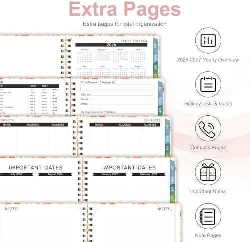 Planner 2026-2027, Weekly and Monthly Academic Planner, July 2026 - June 2027, Hardcover Calendar Agenda Book for School Year Planning, School Supplies for Teacher and Student, Letter Size(8.5'' x 11'')