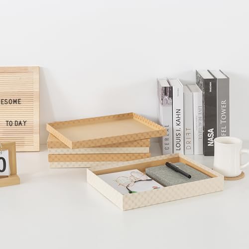 Soul & Lane - Letter Size Document Storage Boxes with Lids, Set of 3, Check | Flat Cardboard Paper Organizers for Letters, Files, Photos and Crafts, Stackable Office Keepsake Storage for Manuscripts