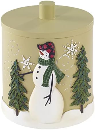 Avanti Linens - Covered Jar, Resin Countertop Accessories, Christmas Decorations (Snowmen Gathering Collection)