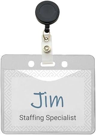 C-Line Retracting ID Card/Badge Reels, Spring Clip with Snap-On ID Strap, 30-Inch Cord, Black, Set of 12 (89231-12)