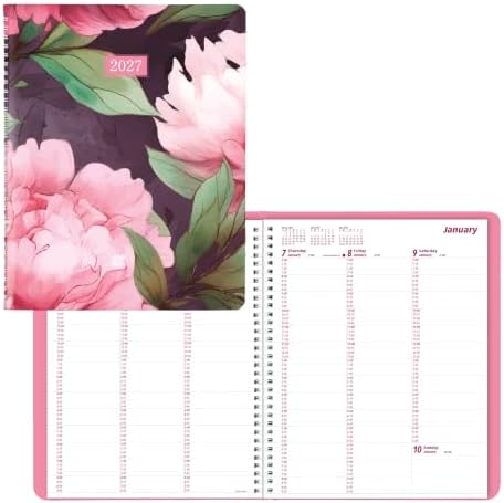 Brownline® 2027 Pink Essential Weekly Planner, Appointment Book, 12 Months, January to December, Twin-Wire Binding, 11" x 8.5", Pink (CB950G.05)
