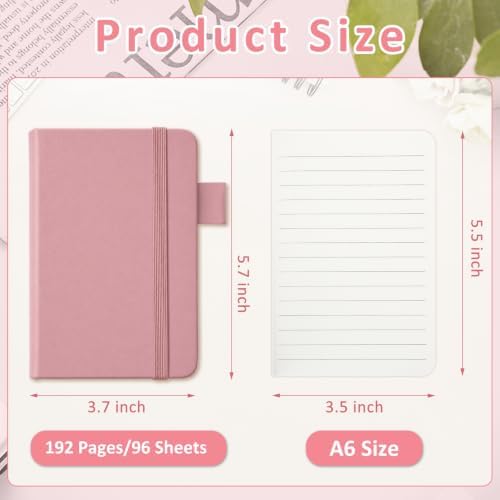 Ceenna 16 Packs Pocket Small Notebook Journals with Pen Holder Mini Notebook Bulk 192 Pages/96 Sheets Hardcover with Thick Lined Paper 3" x 4.4" A6 Small Notepad Morandi Color for Home & Journey