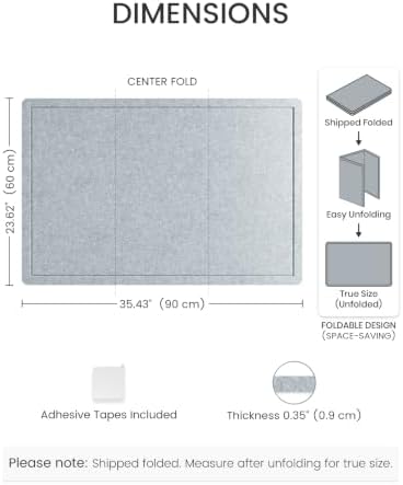 Fluxynara 35.4" x 23.6" Bulletin Board, Blue Gray