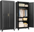 SteeLoong Metal Wardrobe Cabinet,Armoire Wardrobe Closet with Hanging Rod