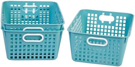 Really Good Stuff Large Plastic Book Baskets, 13.25" by 10" by 5.5"-12-Pack