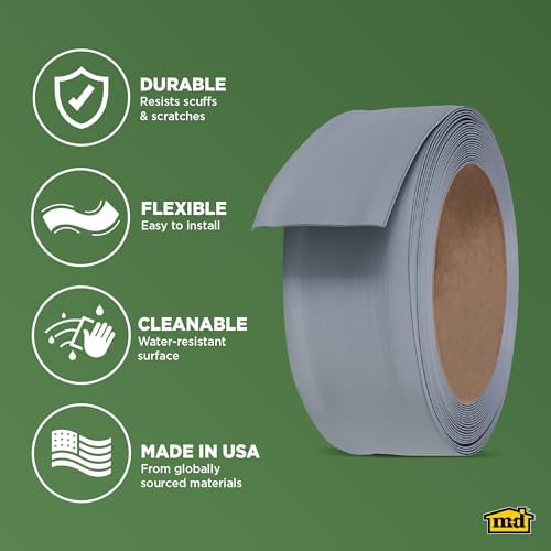 M-D Building Vinyl Wall Base, Silver Gray, 4in x 60ft Roll, 0.08in