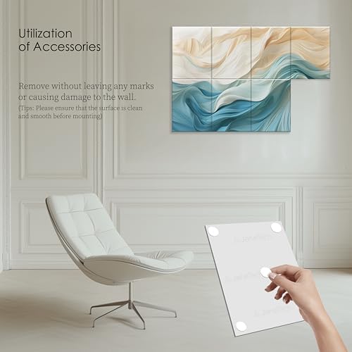 JaneTech 8-Pack Acoustical Wall Panels 48x32 Inches Art Acoustic Panels Decorative Sound Dampening Panels for Studios, Offices, Theaters, Adhesive Included