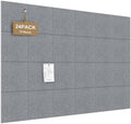 JBER Large Cork Board Alternative 72" x 48" - 24 Pack Self-Adhesive Felt Bulletin Board Tiles, Pin Board Vision Board for Walls, Office & Home Decor(Light Gray)