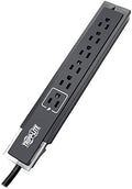 Tripp Lite 6 Outlet Surge Protector Power Strip, Black, 6ft Cord, Tel/Fax/Modem Protection, Right-Angle Plug, Lifetime Manufacturer's Guarantee & $75K Insurance (TLP606SSTELB)