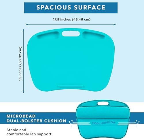 LAPGEAR MyDesk Lap Desk – Turquoise, Fits 15.6” Laptops