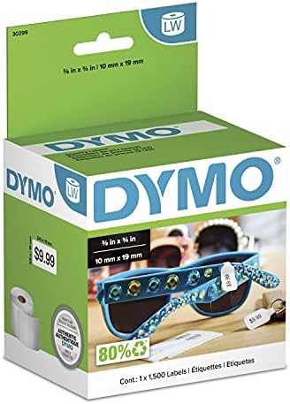 DYMO Authentic LW 2-Up Price Tag Labels, DYMO Labels for LabelWriter Label Printers, 3/8" x 3/4", 1 Roll of 1500