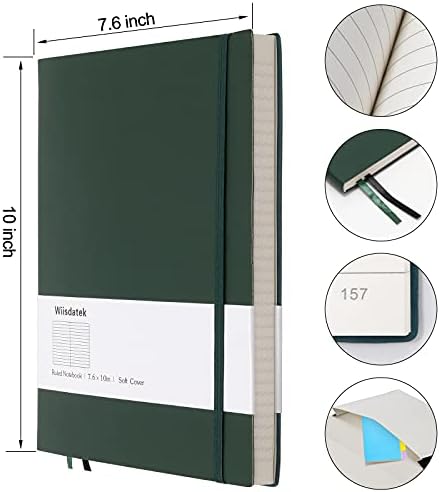College Ruled Notebook B5, Total 376 Numbered Pages 7.6'' x 10''(GREEN)