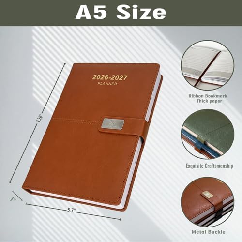 2026-2027 Daily Planner - One Page per Day, Daily Calendar Book