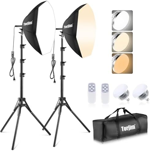 Torjim Softbox Photography Lighting Kit | 20" X 20" & 85W LED Studio Lights
