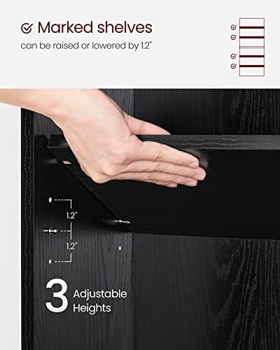 VASAGLE Set of 2 6-Tier Open Bookshelves, Adjustable Storage Shelves