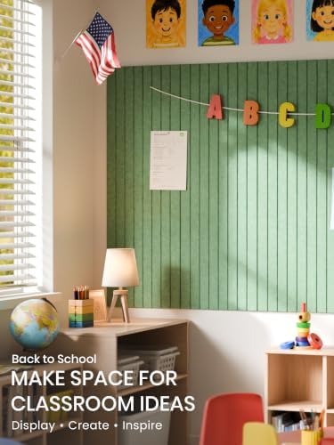 Bumusty 36"x 24" Large Felt Bulletin Board Tiles,Moss Green
