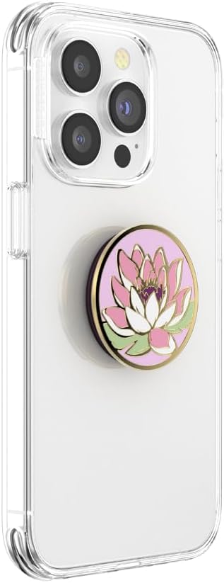 PopSockets Adhesive Phone Grip, Holder- Water Lily | Secure Comfortable Hold, Anti-Drop, Kickstand, Enamel, Designs, Flower, Floral