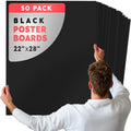 Hygloss Large Poster Board 22x28-50 Count Bulk Pack - 10 Pt. Thickness Black Poster Board Paper for Projects, Presentations, Displays, Signs, Crafts - Blank Posterboard Multipack 22" x 28"